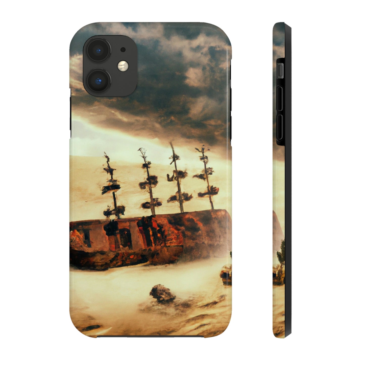 "Lost at Sea: Stranded On A Stormy Desert Island" - The Alien Tough Phone Cases