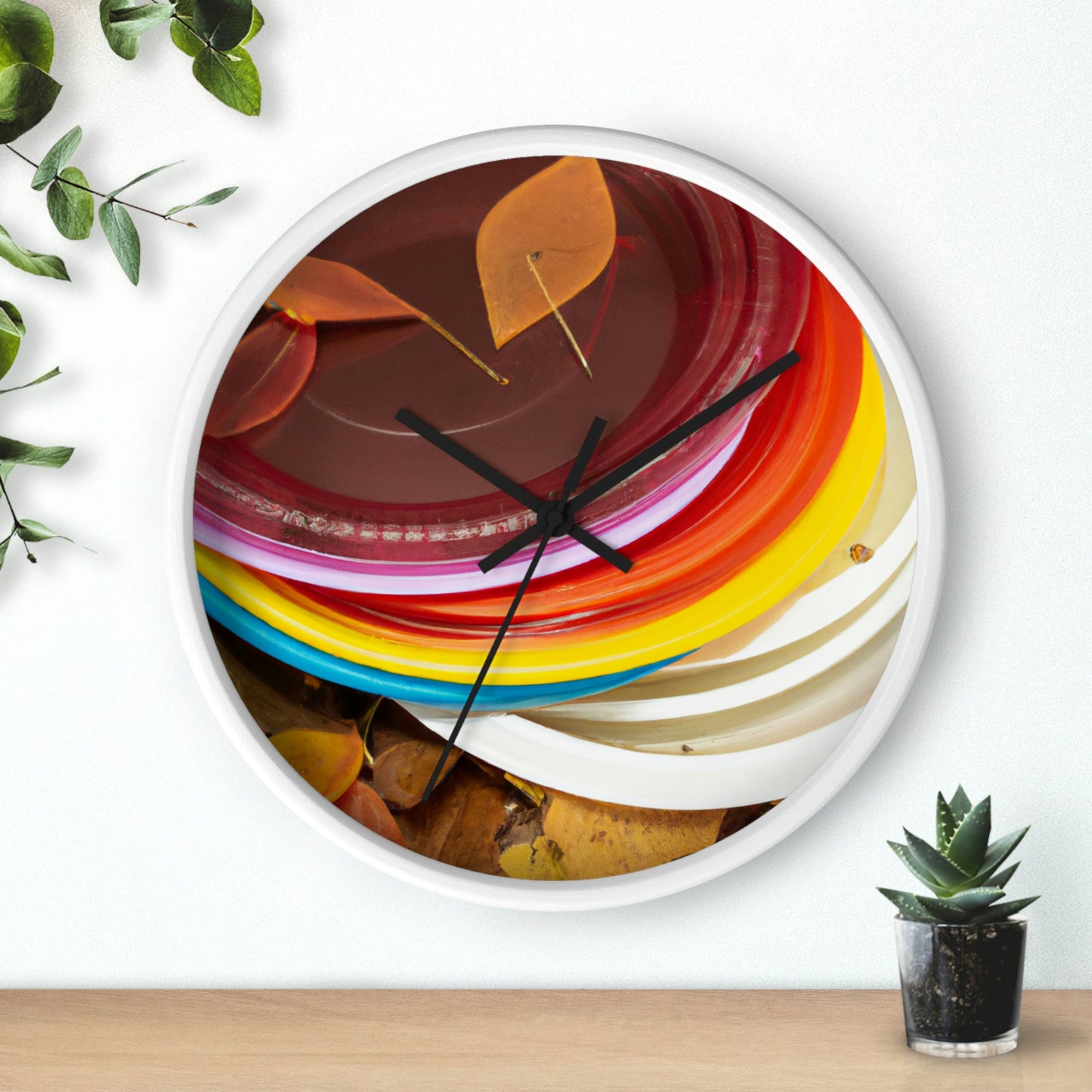 "Platos de esplendor de otoño" - El reloj de pared alienígena