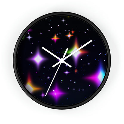 "Nighttime Galaxy of Colors" - The Alien Wall Clock