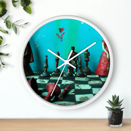 "A Forgotten Chess Set: Ready for a New Match" - The Alien Wall Clock