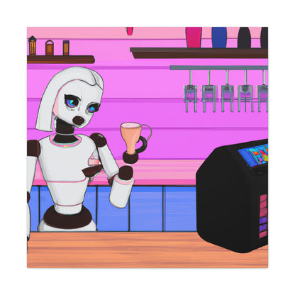 "Robo en una tierra extraña: el viaje del barista" - The Alien Canva