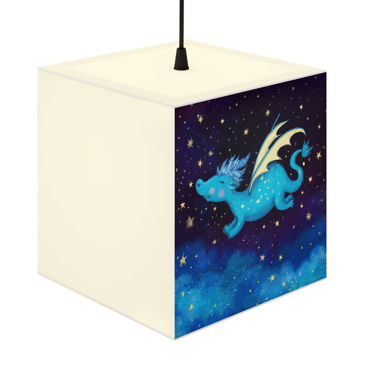 "Drifting Among the Stars: The Story of a Baby Dragon" - Die Alien Light Cube Lampe