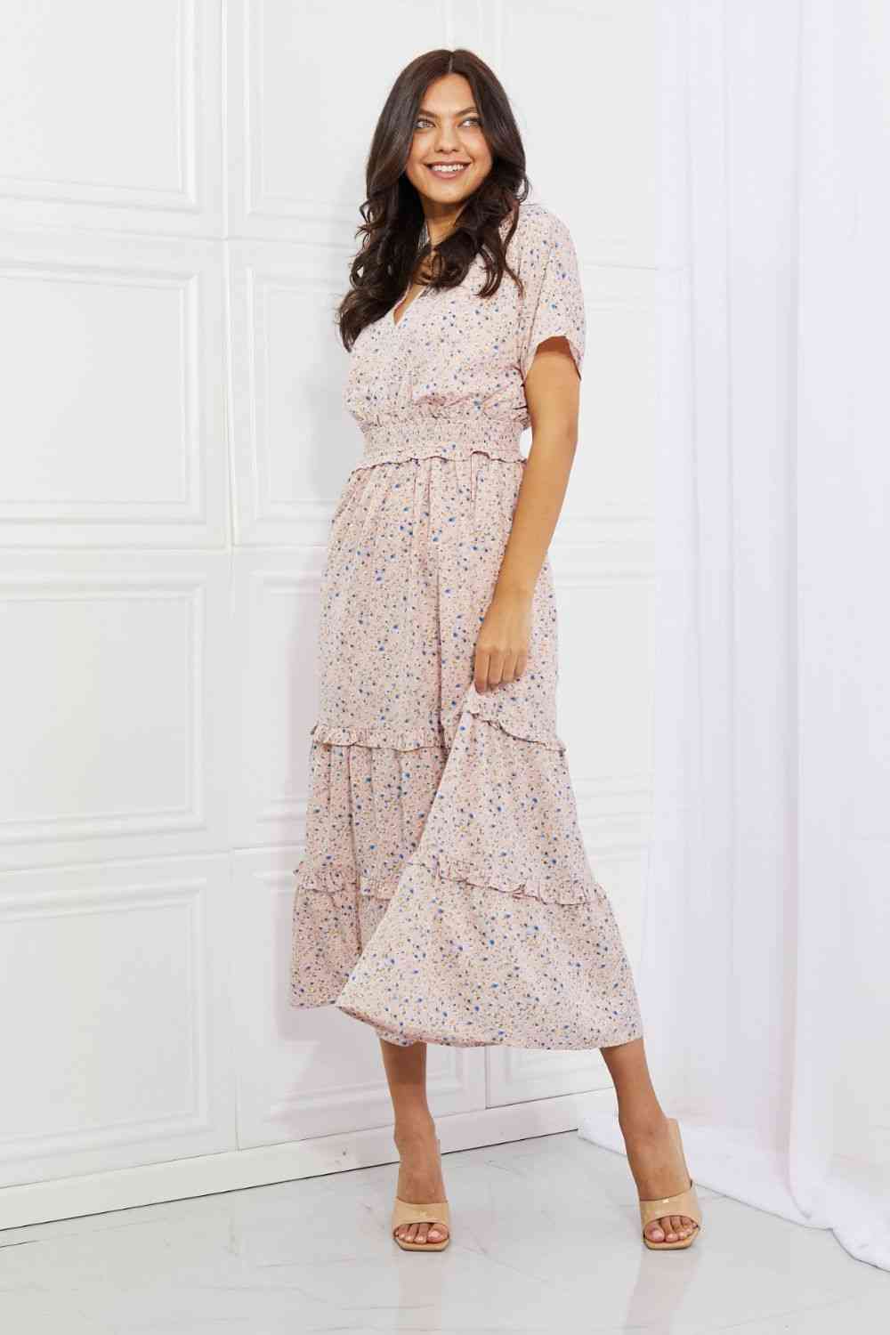 HEYSON Sweet Talk Maxikleid mit Kimonoärmeln in Blush Pink