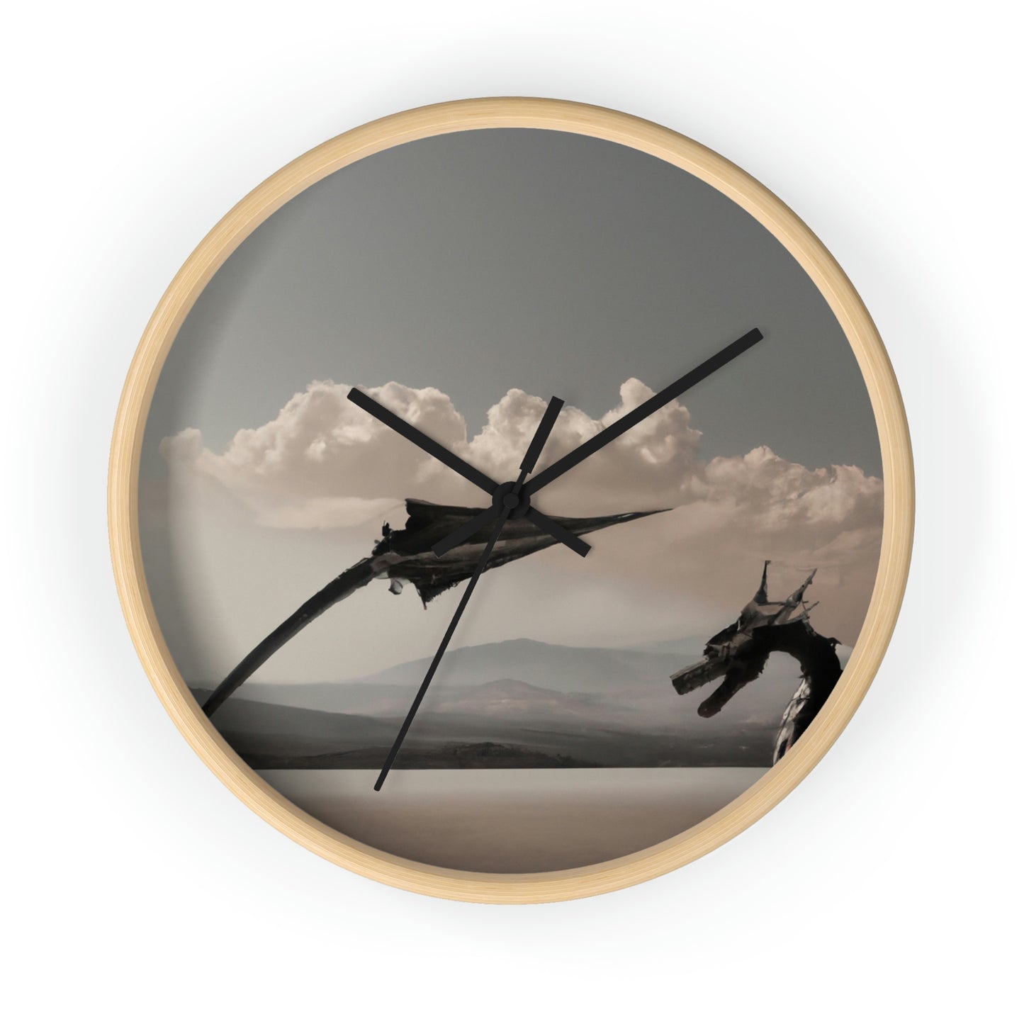 "A Warrior's Last Stand: The Battle Against the Metal Dragon" - The Alien Wall Clock