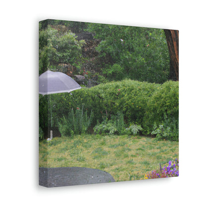 "Rainy Refuges: Uncovering the Fortune of a Garden Under an Umbrella" - The Alien Canva