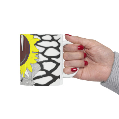 "Un girasol que se marchita en un campo reseco" - Taza de cerámica The Alien 11 oz