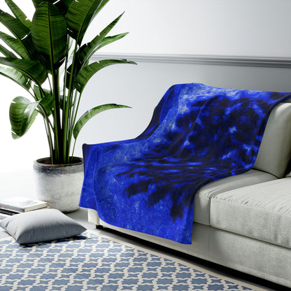 "A Lone Blue Tree in the Moonlight Field" - The Alien Velveteen Plush Blanket