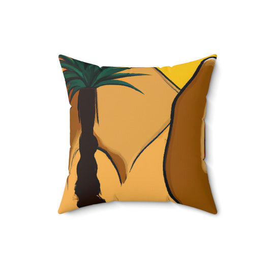 "Desert Mirage: The Forgotten Oasis" - The Alien Square Pillow