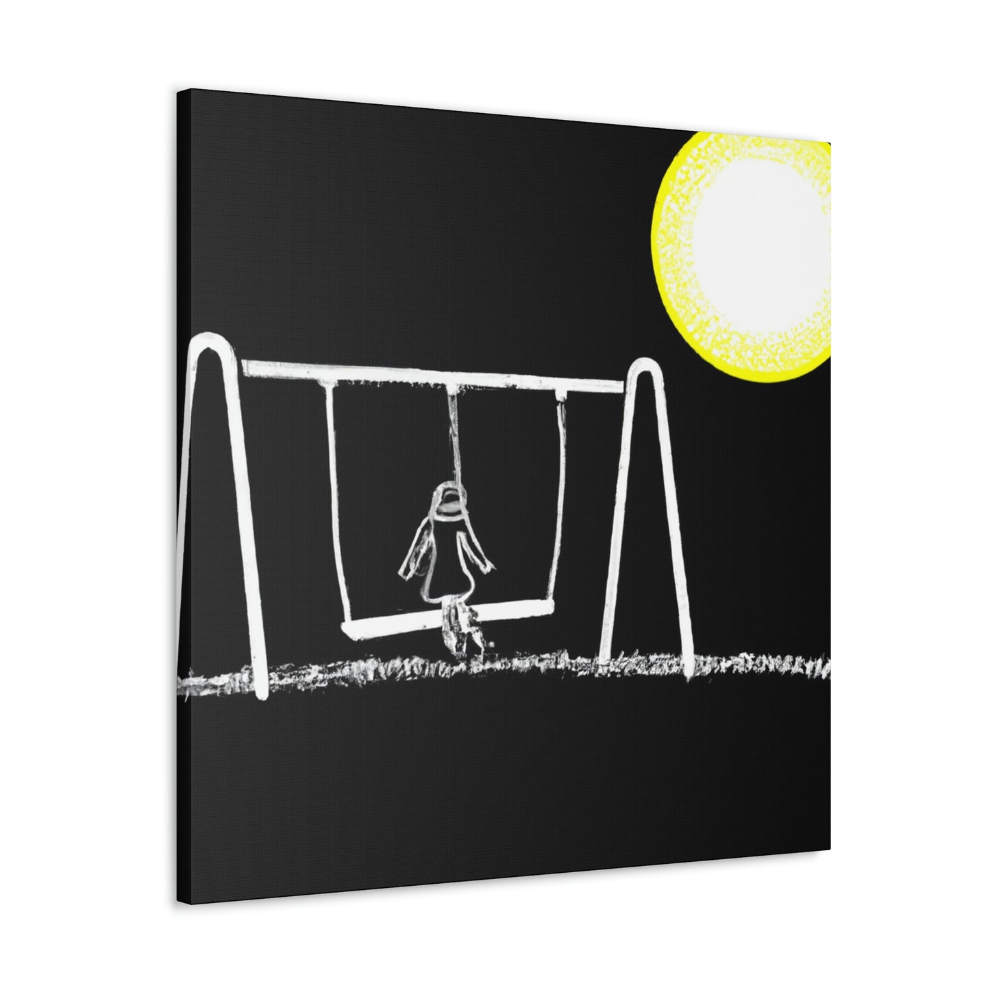 "The Moonlit Swing: A Dream-Like Moment in a Meadow" - The Alien Canva