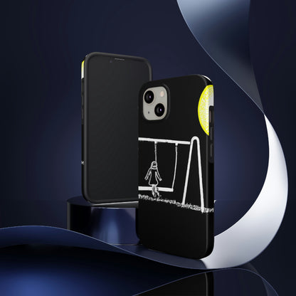 "The Moonlit Swing: A Dream-Like Moment in a Meadow" - The Alien Tough Phone Cases