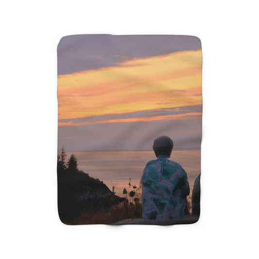 "Embracing the Evening" - The Alien Sherpa Fleece Blanket