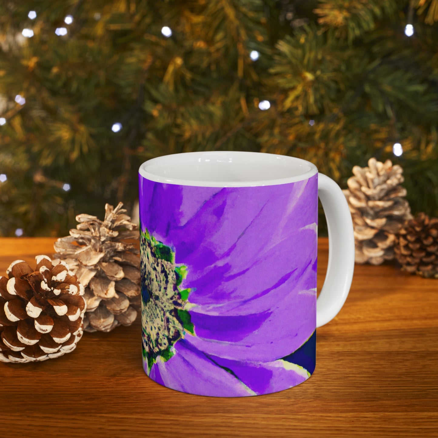 Purple Petals Popping: Create an Eye-Catching Daisy-Rose Fusion - The Alien Ceramic Mug 11 oz