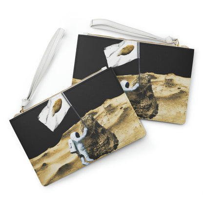 "Claiming Space: Das Pflanzen der Asteroidenflagge des Astronauten" - Die Alien-Clutch-Tasche