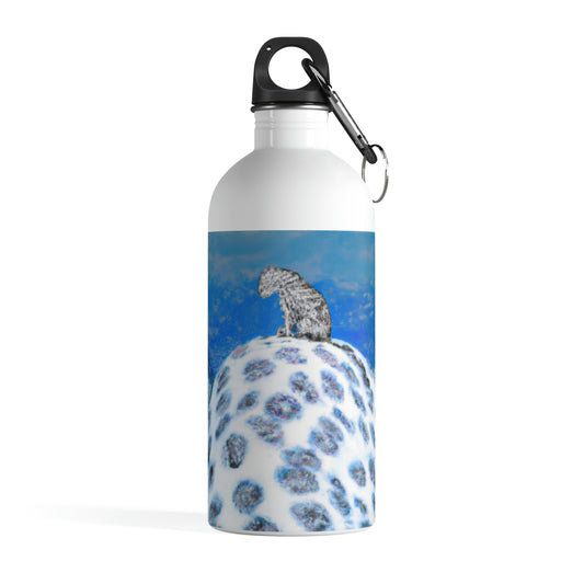 "Percha solitaria del leopardo de las nieves" - La botella de agua de acero inoxidable alienígena