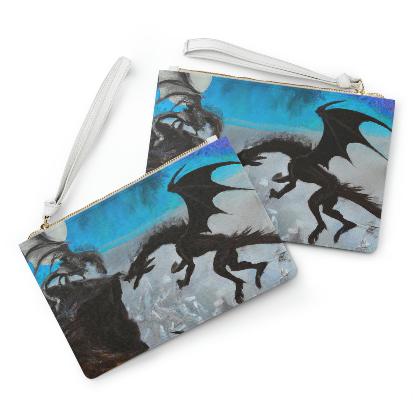 "Choque de fuego y acero en el acantilado iluminado por la luna" - The Alien Clutch Bag