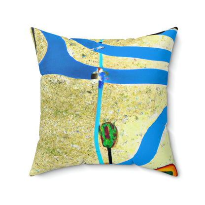 "A Lost Dog's Journey Home" - The Alien Square Pillow