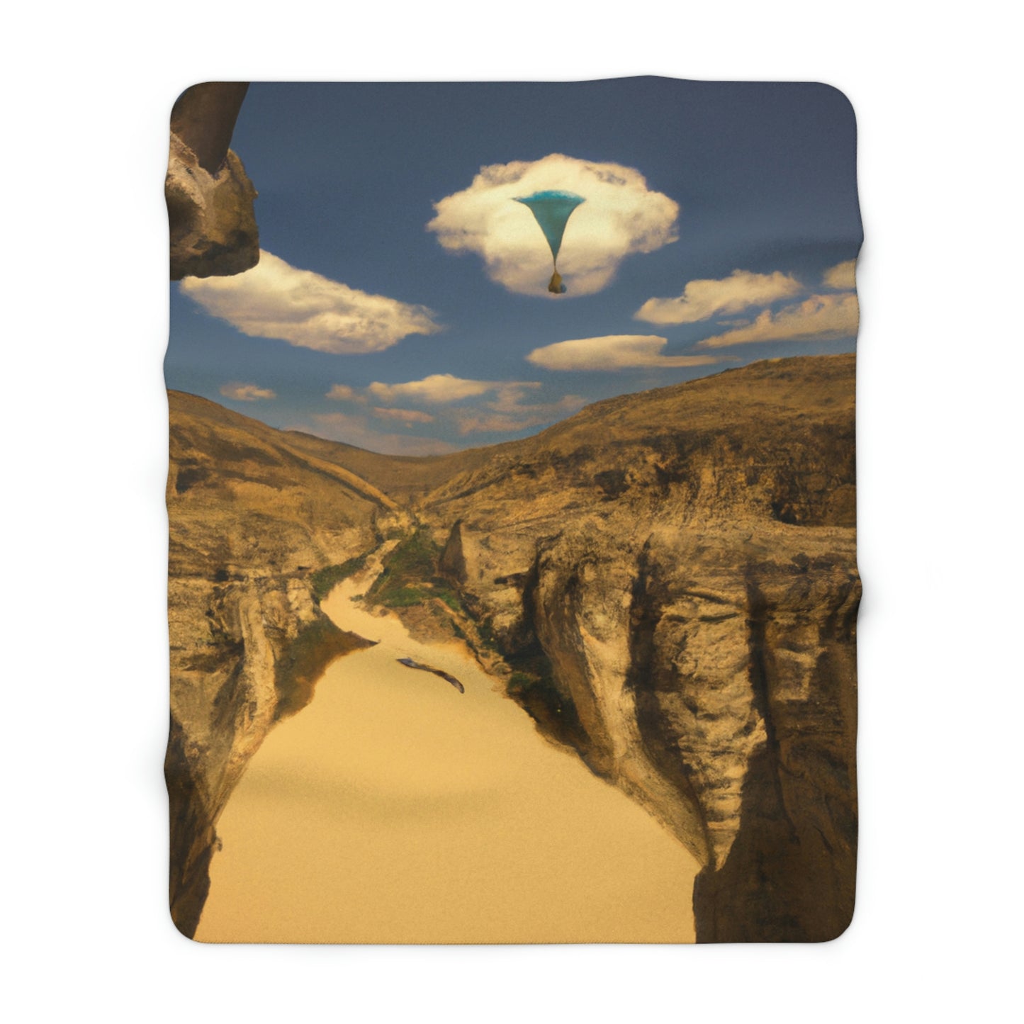 "Feline Flight Over the Grand Gulch" - The Alien Sherpa Fleece Blanket