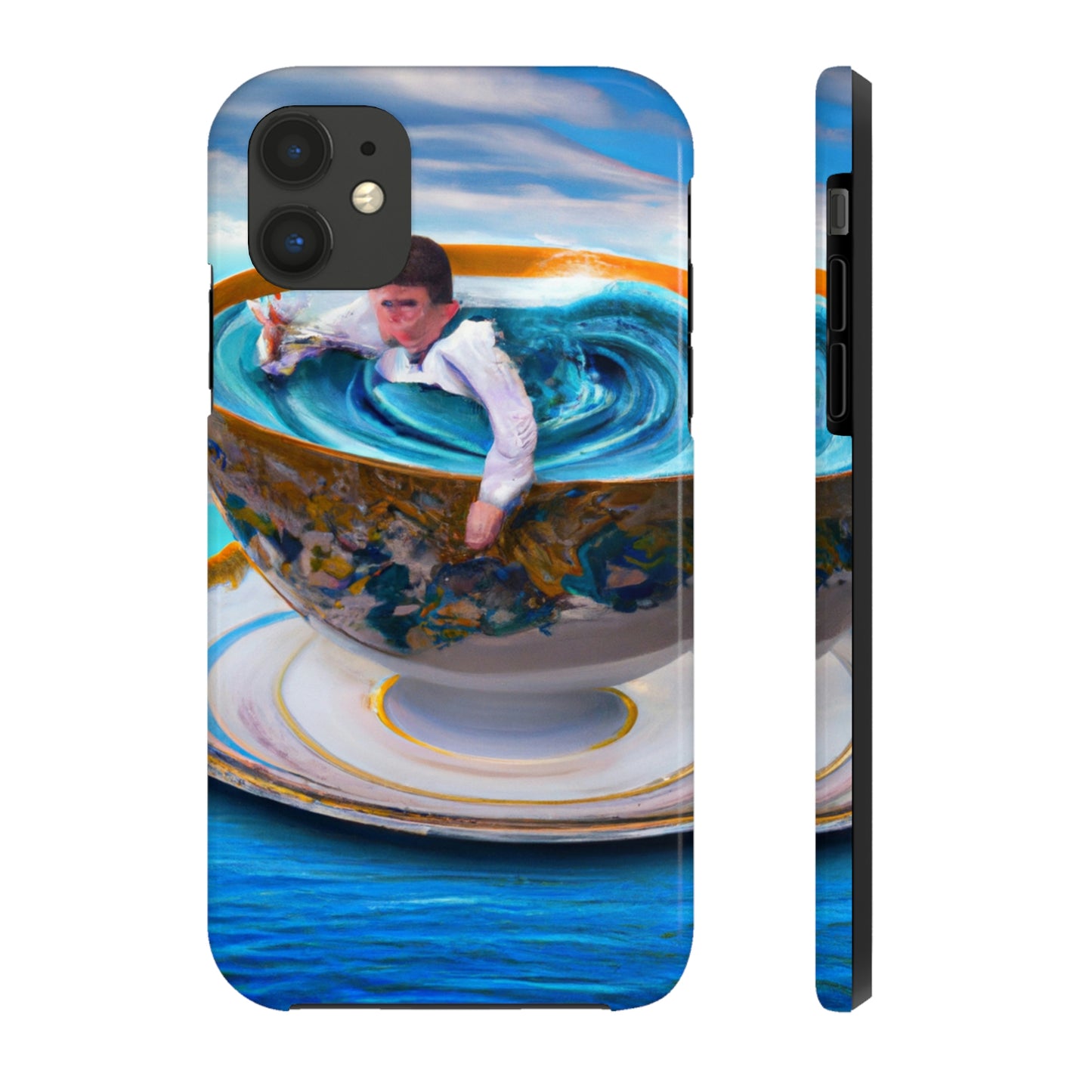 "Adrift in a China Cup: The Story of a Lost Child's Oceanic Adventure" - The Alien Tough Phone Cases