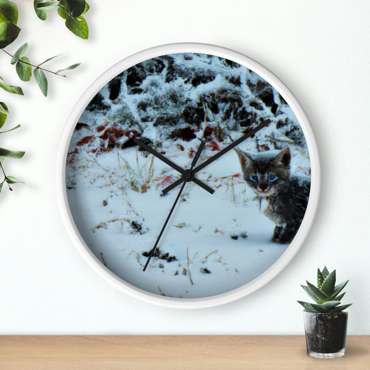 "Brave Kitten in the Frozen Storm" - The Alien Wall Clock