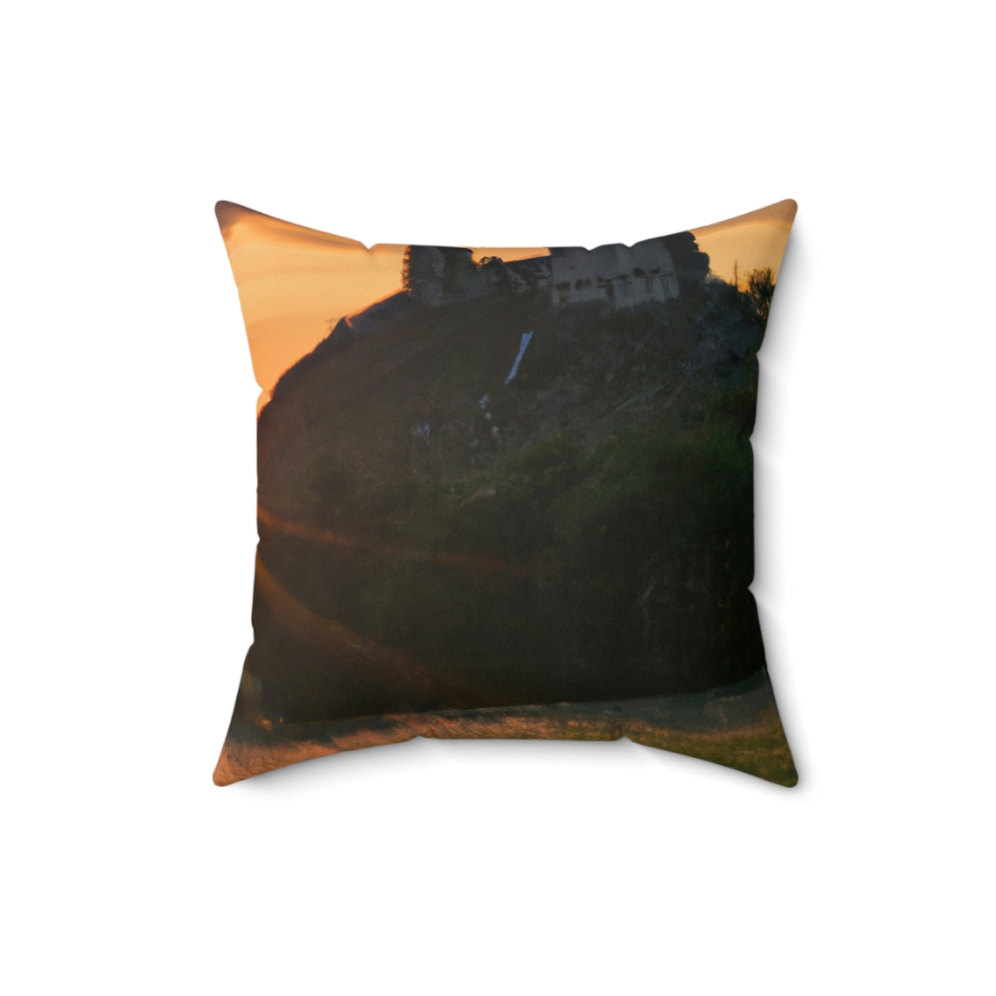 "Enchanted Evening at an Abandoned Castle" - The Alien Square Pillow