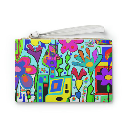 "Ein mystischer Garten aus Regenbogenblüten" - Die Alien Clutch Bag