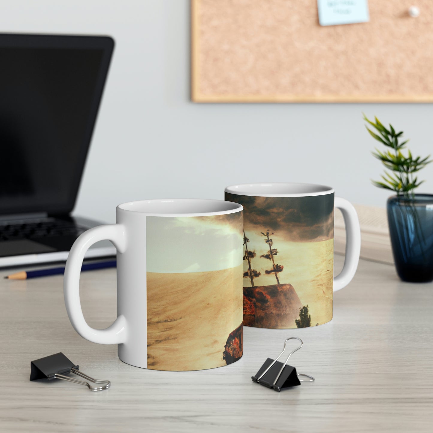 "Lost at Sea: Stranded On A Stormy Desert Island" - Taza de cerámica The Alien 11 oz