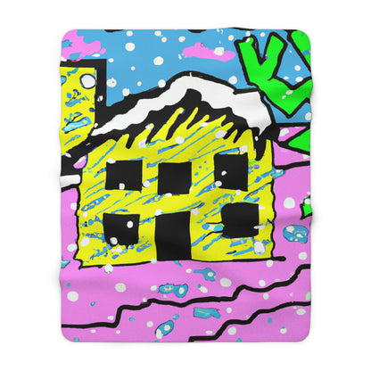 "Desolate Winter Dwelling" - The Alien Sherpa Fleece Blanket