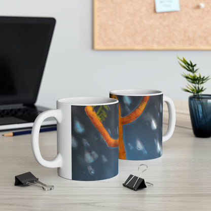 "Jubilant Jig in the Rain" - The Alien Ceramic Mug 11 oz