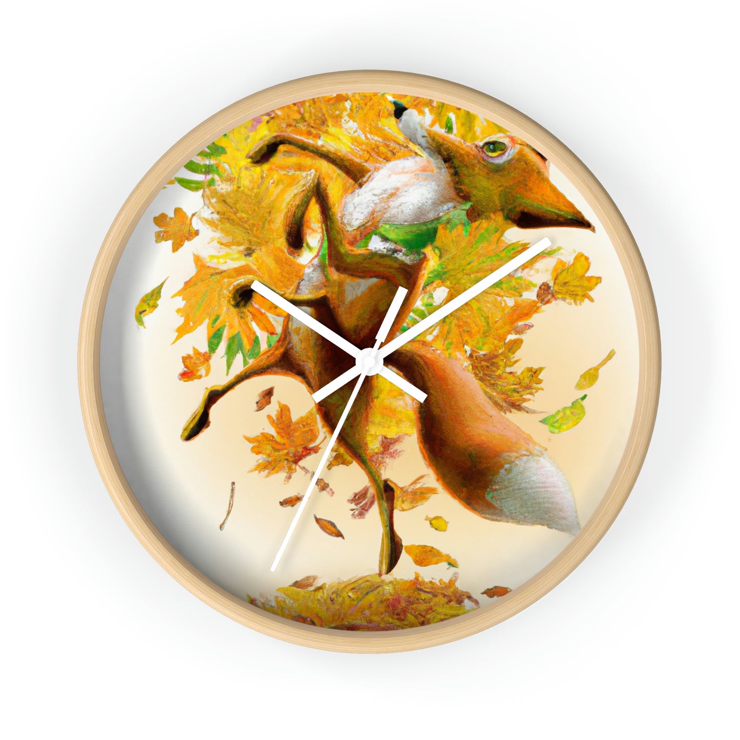 "Autumnal Adventure: A Fox's Mischief" - Die Alien-Wanduhr