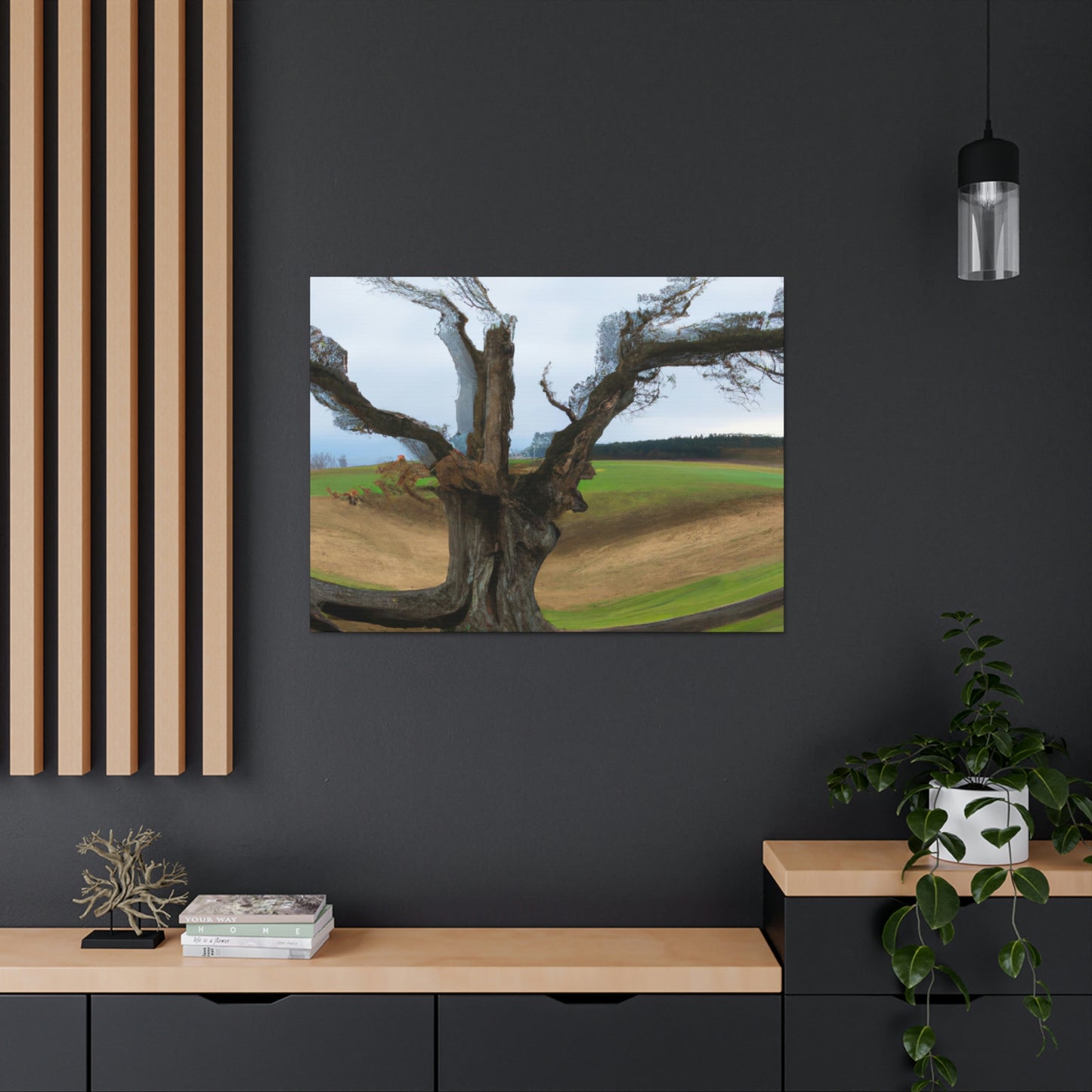 „Ein Schatten auf der Wiese: Der letzte stehende Baum“ – The Alien Canva