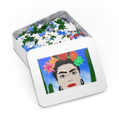 "Frida Ardiente: Pintando un ícono mexicano con cultura colorida" - The Alien Jigsaw Puzzle