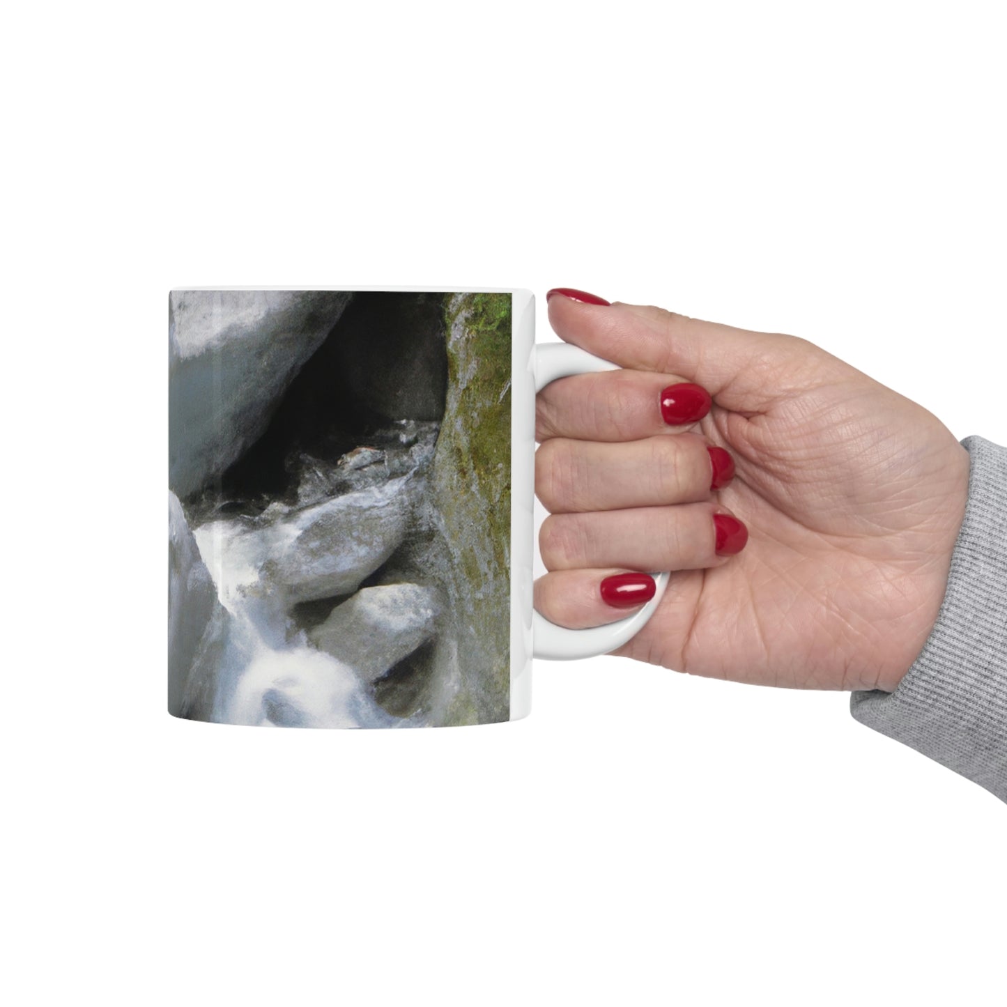 "Canyon Chaos: The Rockslide Race" - The Alien Ceramic Mug 11 oz