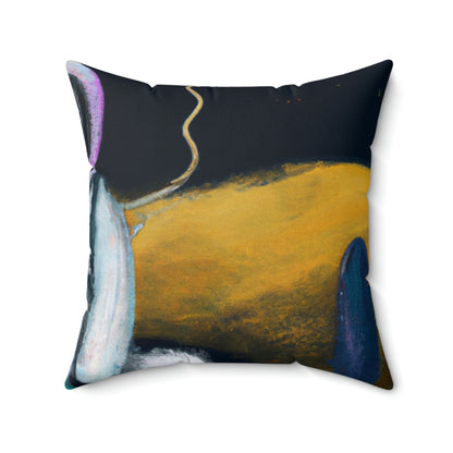 "Alone in the Dark: A Solitary Astronaut's Survival" - The Alien Square Pillow