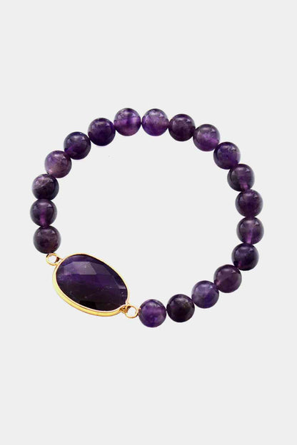 Handgefertigtes Amethyst-Perlenarmband