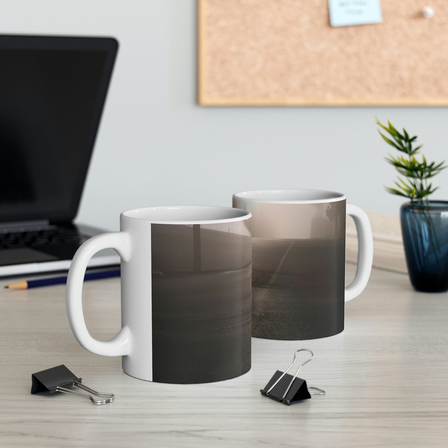 "A Gleaming Dawn in a Misty City". - The Alien Ceramic Mug 11 oz