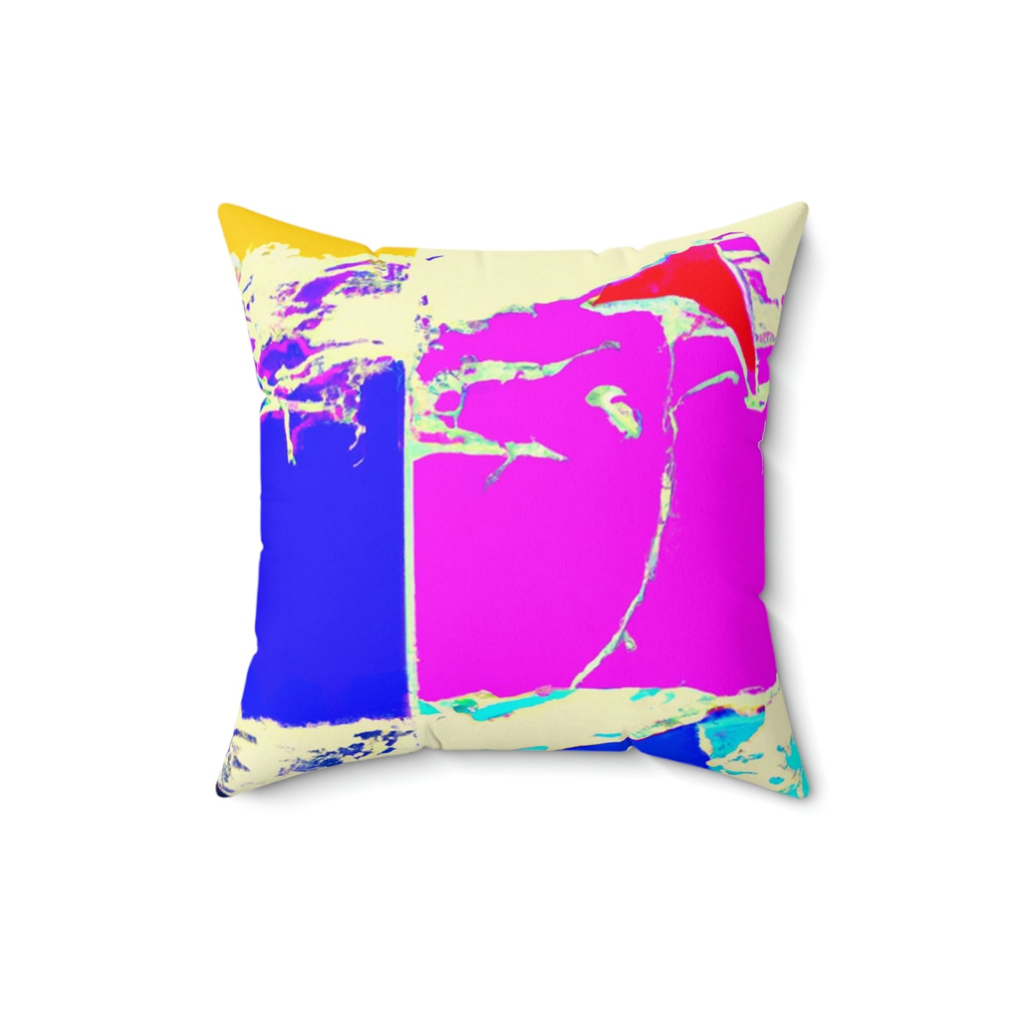 "Kites Aflatter in the Vibrant Sky" - Das Alien Square Pillow