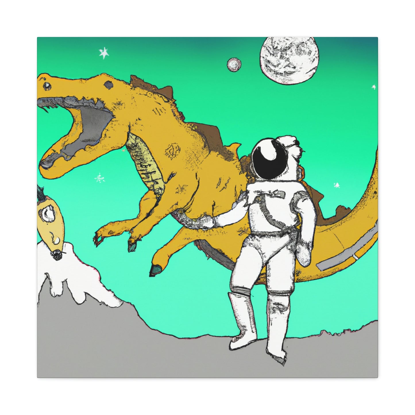 Dragons vs. Time Traveler - The Alien Canva