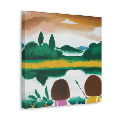 "Cherished Reflections: A Childhood Memento in Color" - Canvas