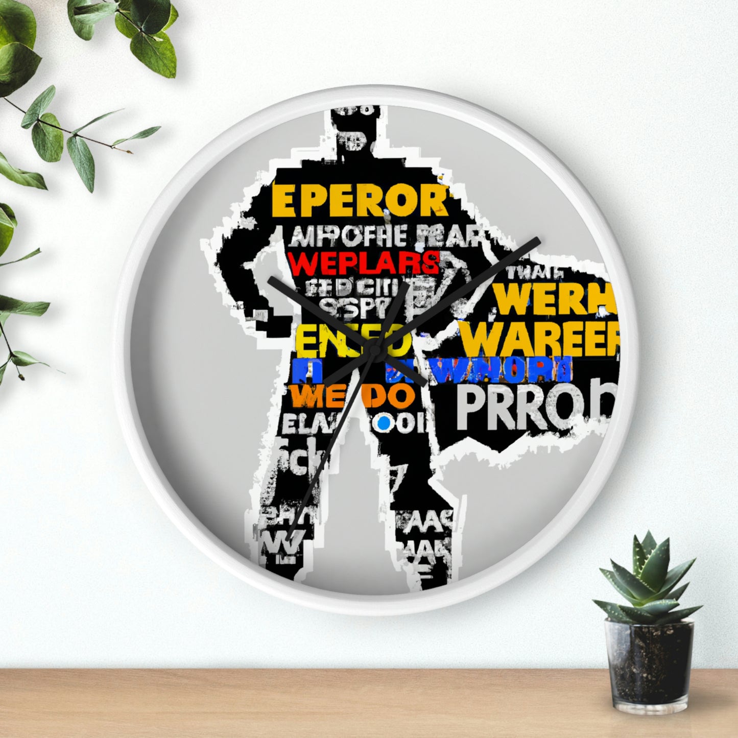 Superhéroe Word Pop Art - El reloj de pared alienígena