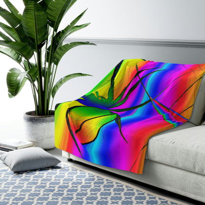 "A Spinnerette's Prismatic Web" - The Alien Sherpa Fleece Blanket