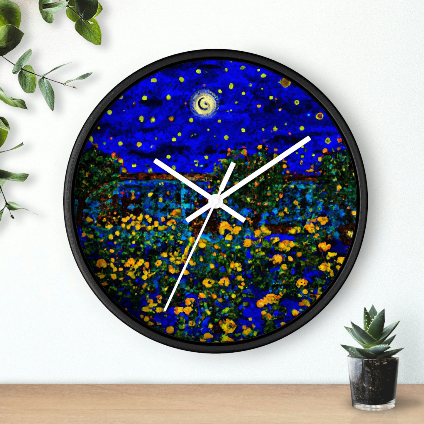 "A Midnight Celebration in Grandma's Garden" - The Alien Wall Clock