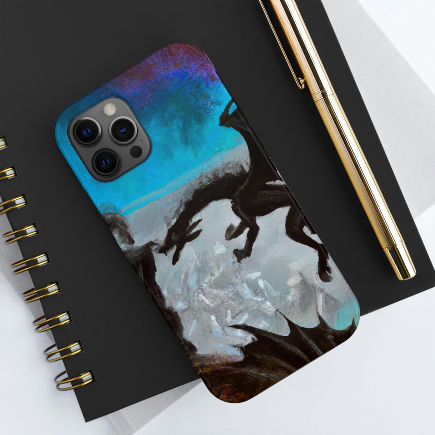 "Choque de fuego y acero en el acantilado iluminado por la luna" - The Alien Tough Phone Cases