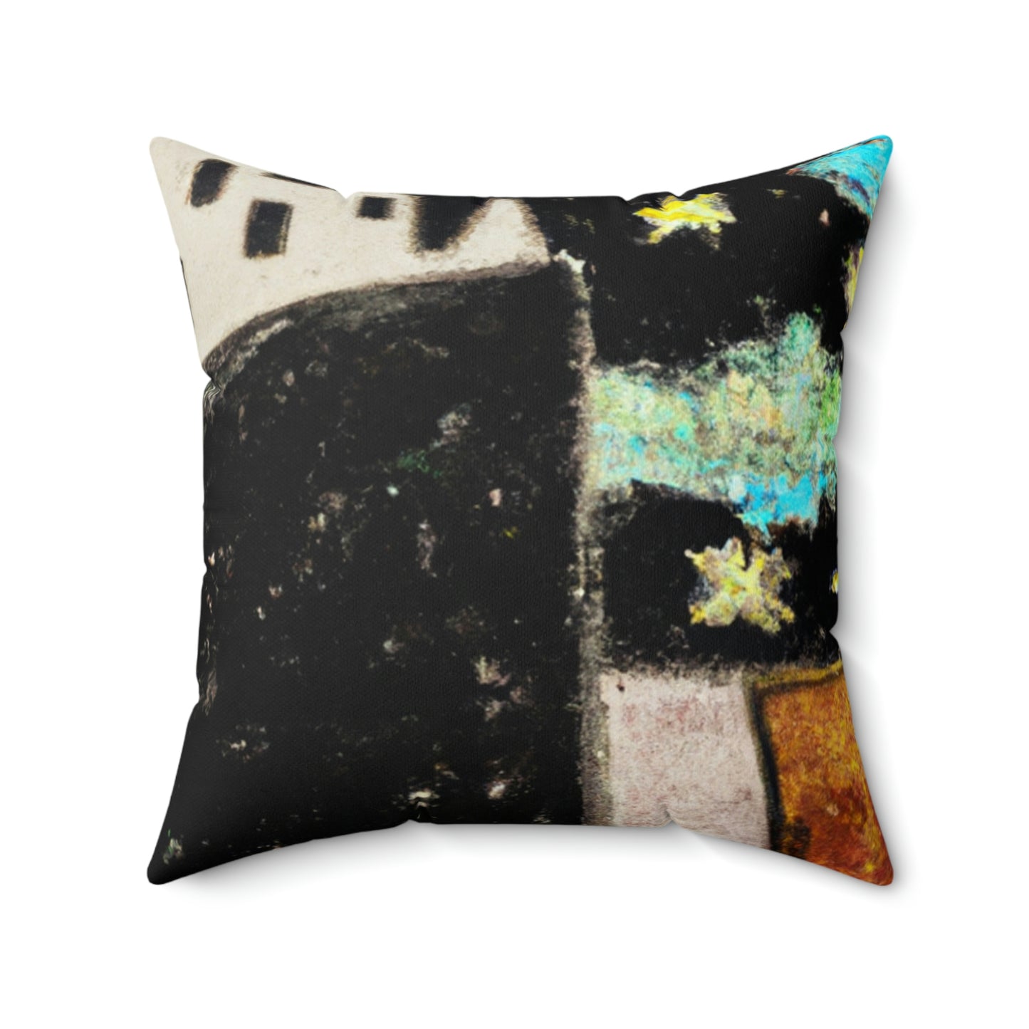 "Cosmic Oasis: A Journey to a Floating City Amid the Sea of Stars" - The Alien Square Pillow