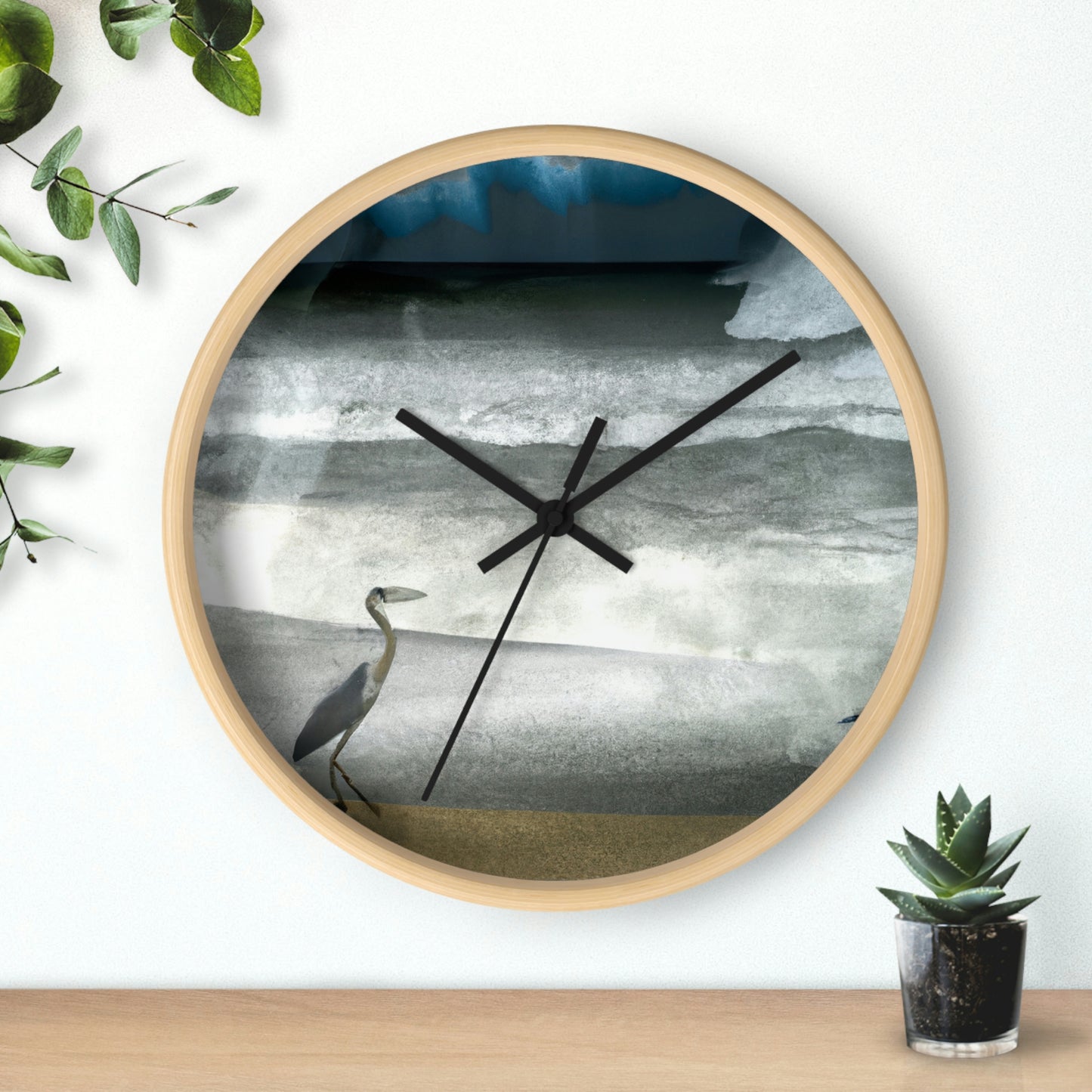 "A Sea of Turmoil: A Heron's Restlessness". - The Alien Wall Clock