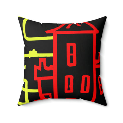 "A Haunted Shadow: The Dark Secrets of the Old Castle on a Gloomy Night" - The Alien Square Pillow