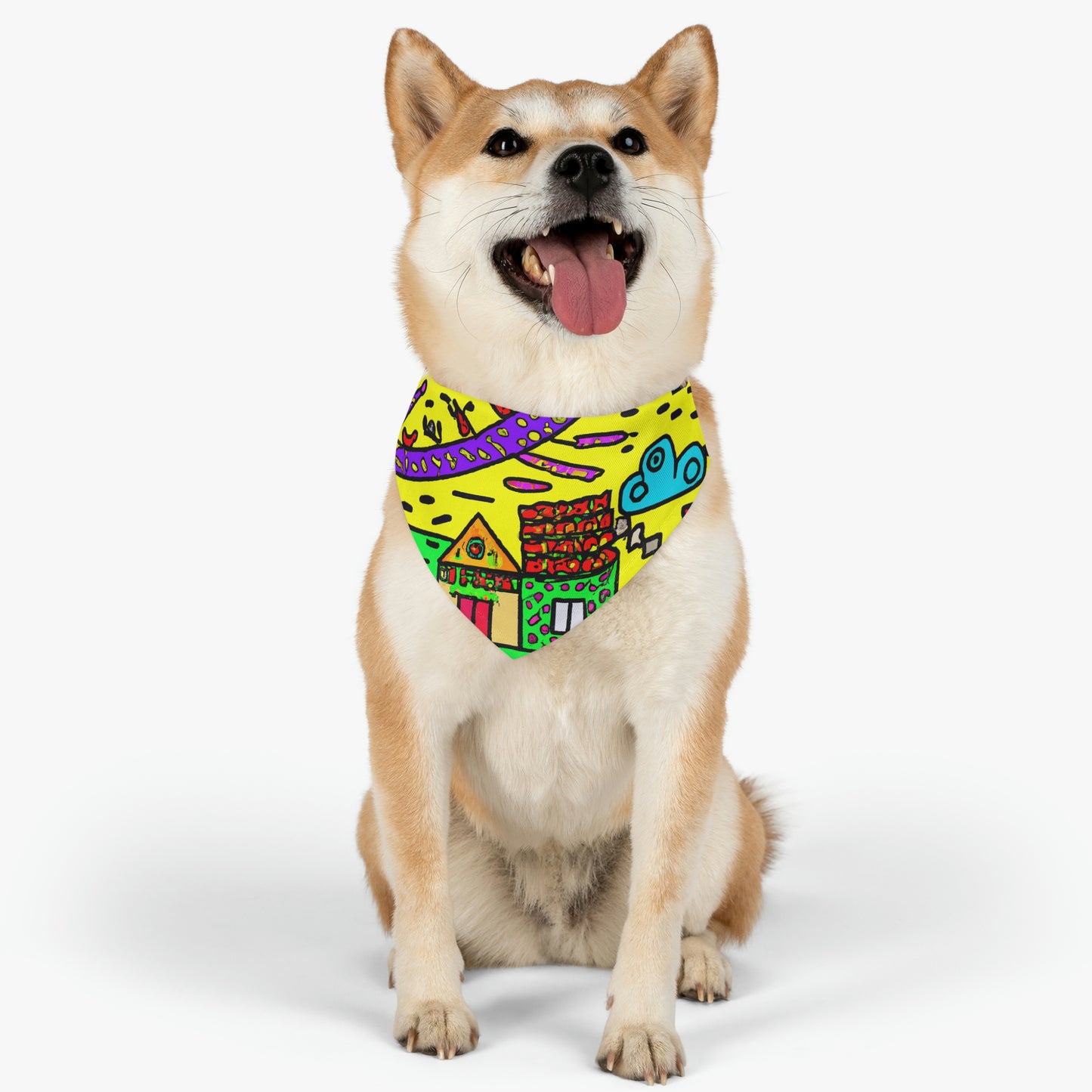 "A Slumbering Village of the Soaring Dragon" - The Alien Pet Bandana Collar