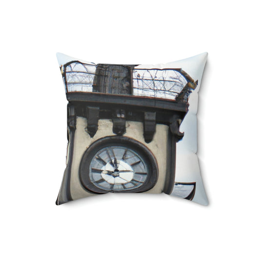 The Clocktower's Shadow - The Alien Square Pillow