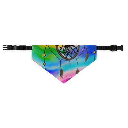 "A Galaxy of Dreams: A Colorful Dreamcatcher Captures Falling Stardust" - The Alien Pet Bandana Collar