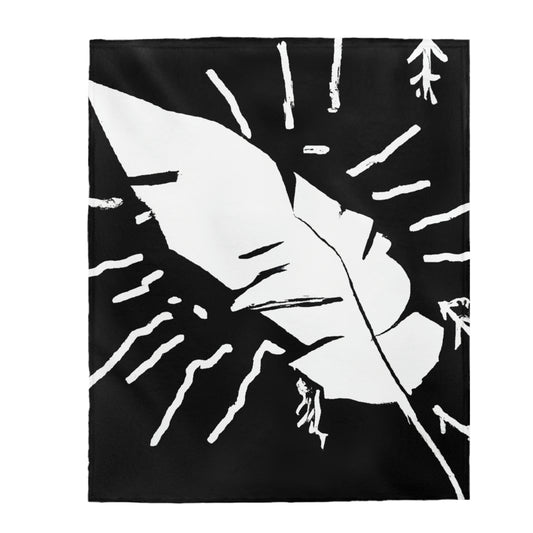 Lost in the Shadows: The White Feather's Journey - The Alien Velveteen Plush Blanket