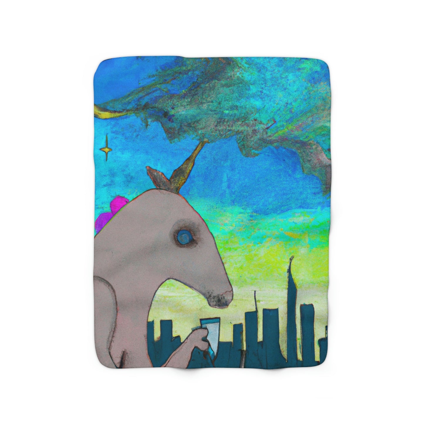 "Majestic Morning Reflections" - The Alien Sherpa Fleece Blanket